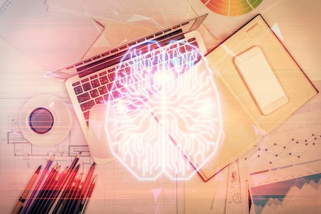 A brain scan illustrating the areas of the brain that are activated during multitasking, showing increased activity and stress compared to focused work.
