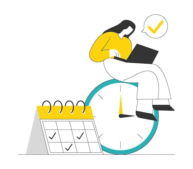 A person holding a calendar with various deadlines marked, including one highlighted as 