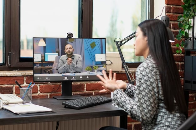 A screenshot of an AI-powered virtual assistant participating in a video conference, transcribing the conversation and generating action items in real-time, highlighting the efficiency of AI in team communication.