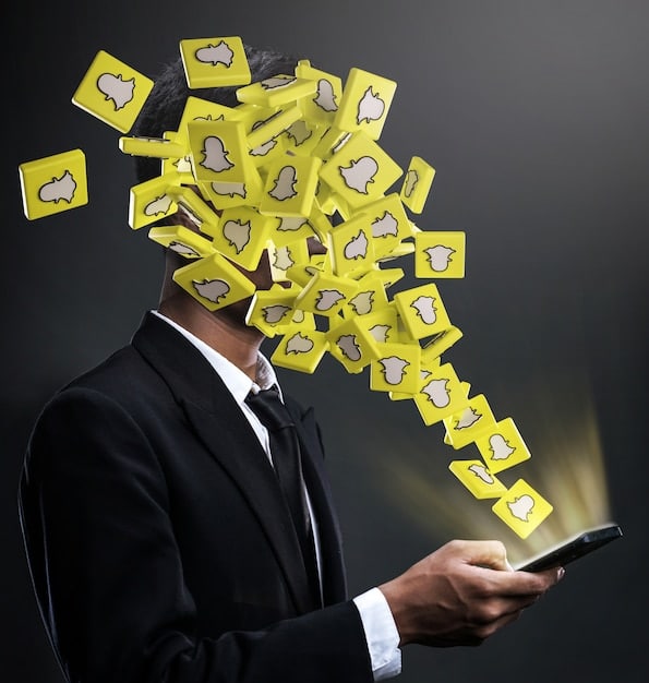 A person visibly stressed, surrounded by notifications and open applications, with a graph highlighting 