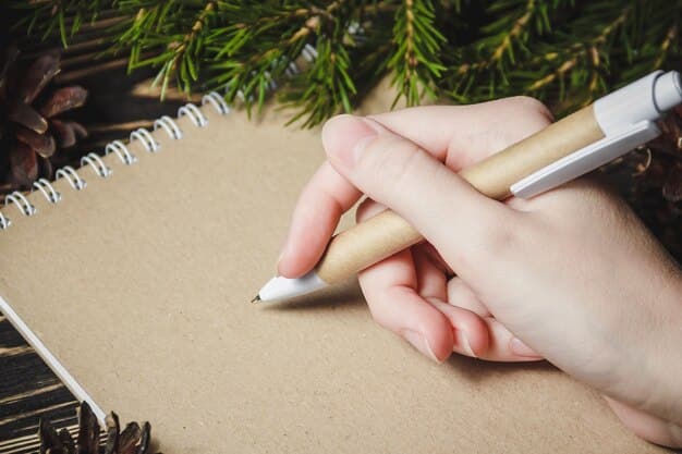 A close-up shot of a person's hands using a pen to mark off items on a paper-based checklist, highlighting the tactile and focused nature of the process.